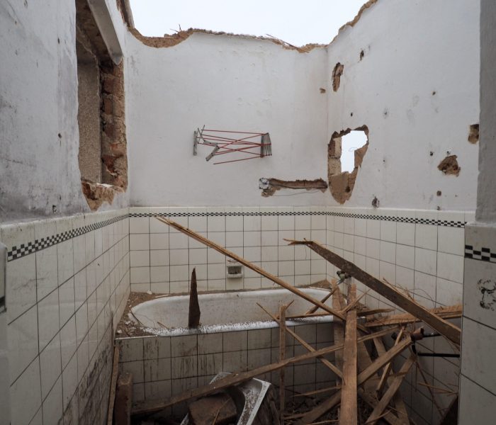 Fotografie z průběhu demolice